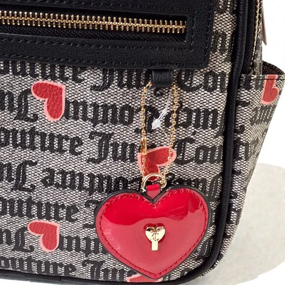Juicy Couture I Heart Juicy Backpack Black /Beige /Red NWT - Picture 3 of 9